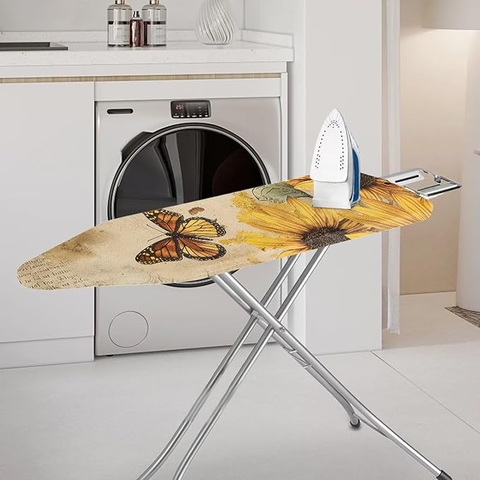 Sunflower Butterfly Ironing Board Cover and Pad, Resist Scorching and Staining