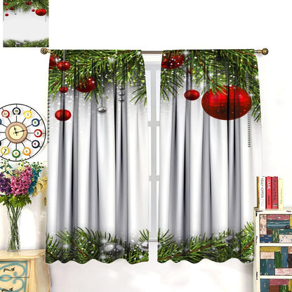 ICMOLYYENLO Winter Snowman & Snowflake Rod Pocket Curtains - Bedroom & Living Room Christmas Decoration - New Year Gift - 42x45 Inch Decor - 2 Piece Set