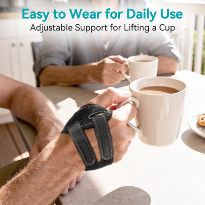 FORTEMOTUS Thumb Brace Right Hand - CMC Thumb Arthritis Support Comfortable Nylon Brace with Thumb Splint for Mild CMC Joint Pain Relief for Osteoarthritis, Tendonitis, Unisex, Black, Medium