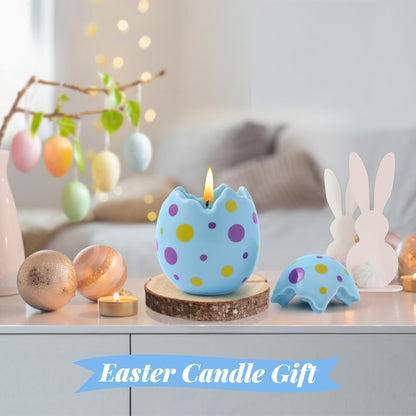HOMDAILY Lavender Scented Easter Egg Candle, Easter Gifts for Women, Blue Egg Shaped Candle Decorations for Home Indoor Bedroom Firplace Kithchen Decor