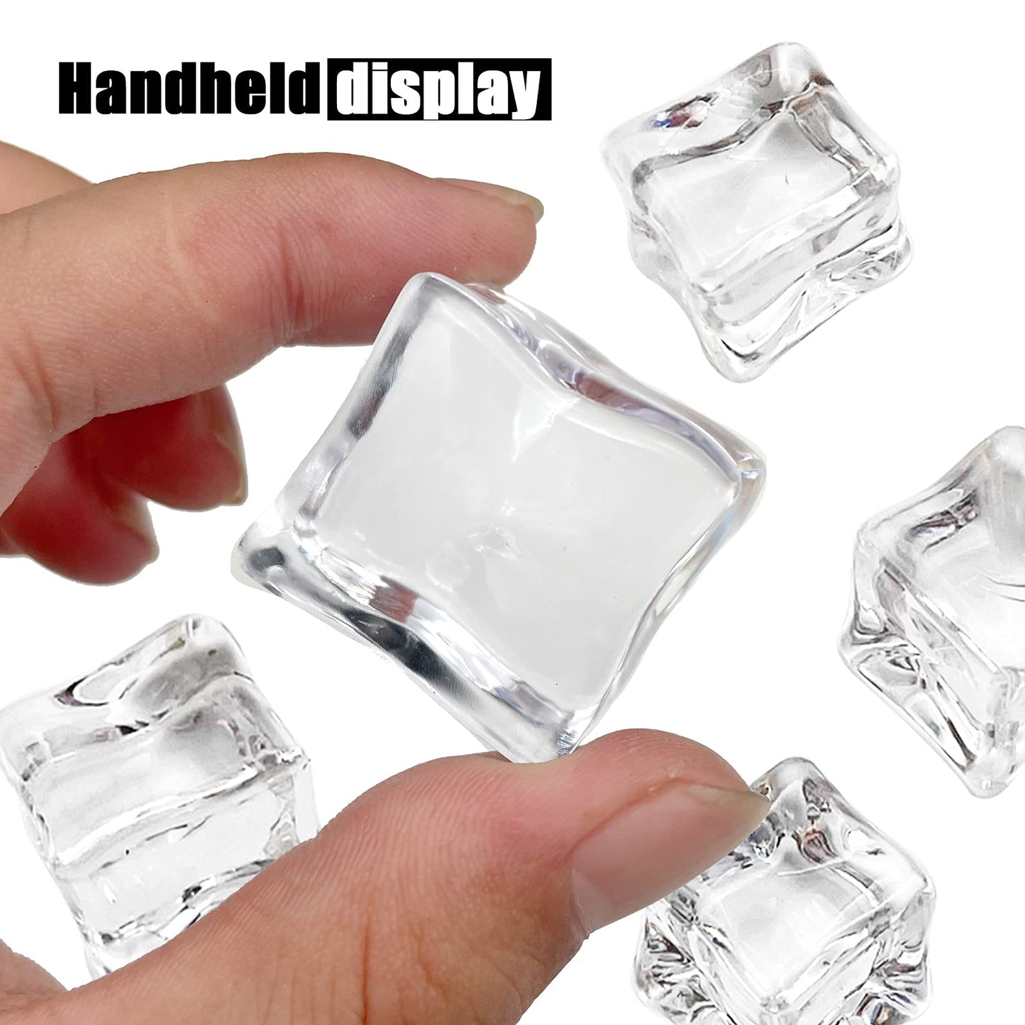 LYFJXX Fake Ice Cubes, 30 mm 25 PCS Artificial Acrylic Crystal Diamonds for Vase Fillers,Table Scatter, Party Favor, Wedding Decoration, Photography Props, Food Display, DIY crafts