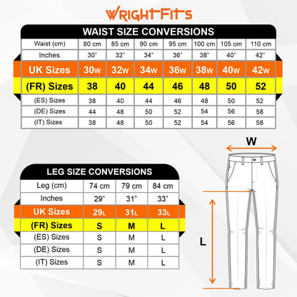 WrightFits Men Pro-11 Work Trousers Black - Heavy Duty Safety Combat Cargo Pant - Multi Pockets & Knee Pad Pockets - Triple Stitched -Durable Work wear (34W X 31L, Black)