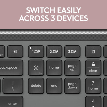 Logitech Signature Slim K950 Wireless Keyboard, Sleek Design, Switch Typing Between Devices, Quiet Typing, Bluetooth, Multi-OS, Windows, Mac, Chrome - Graphite
