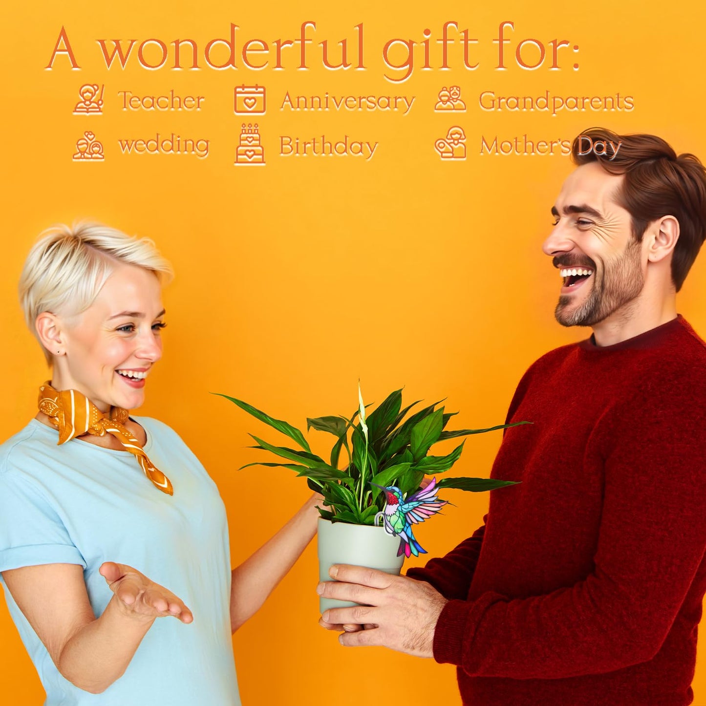 FBBP Hummingbird Gifts for Women, Hanging Plant Planter for Indoor Outdoor Garden, Mothers Day Birthday Gifts for Mom Grandma from Daughter Son, Bird Lover Plant Pots Accessories