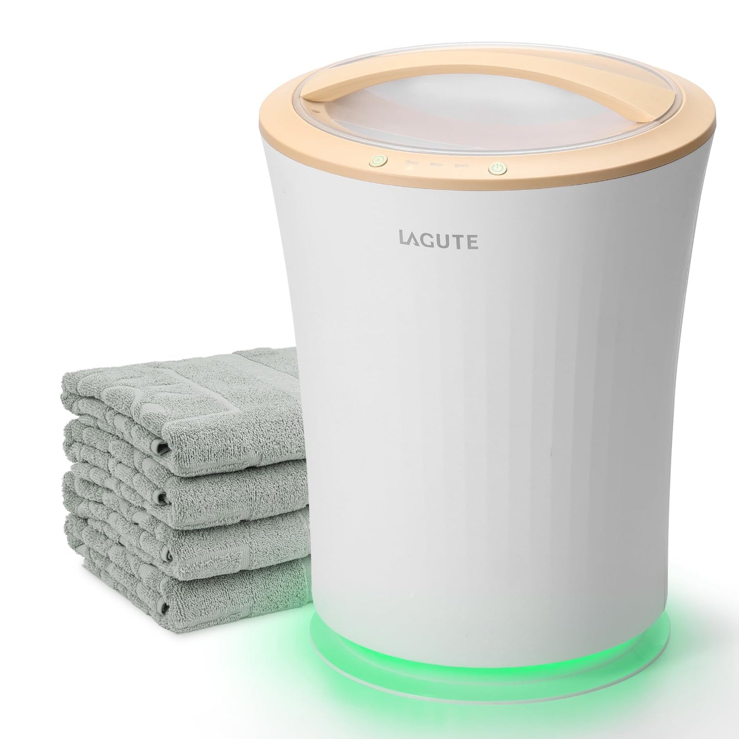 Lagute iSnug Towel Warmer for Bathroom, with 3-Level Timer, Warning Alarm & RGB Light, Auto Shut-Off, 5.3 Gal Heating Bucket for Bathrobe, Blanket, Ideal for Gifts