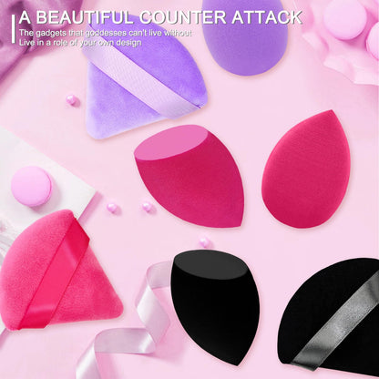 6+6 Professional Makeup Sponge Set,2.76 inch Portable Soft Sponge Setting Face Puffs,Multicolor Makeup Blending Sponge Cosmetic Applicator for Loose Powder,Liquid,Facial Makeup Tools（Pink)