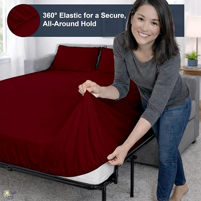 Cottington Lane Sleeper Sofa Sheets Queen Size, 4 Piece Premium Quality 100%