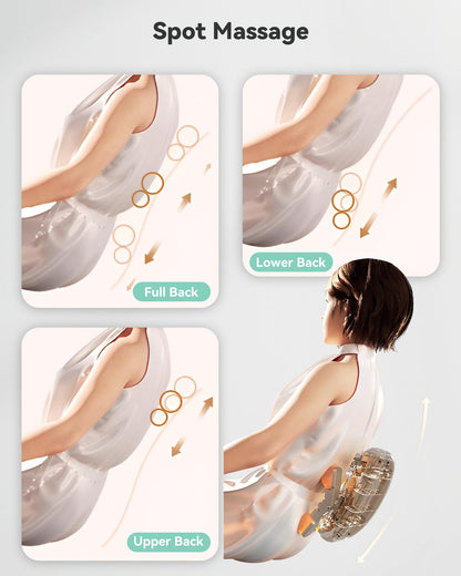 Snailax Shiatsu Neck and Back Massager with Heat, FSA HSA Eligible, Upgraded Massage Chiar Pad with Compression, Vibration, Chair Seat Massager for Home, Office, Gifts for Men, Women