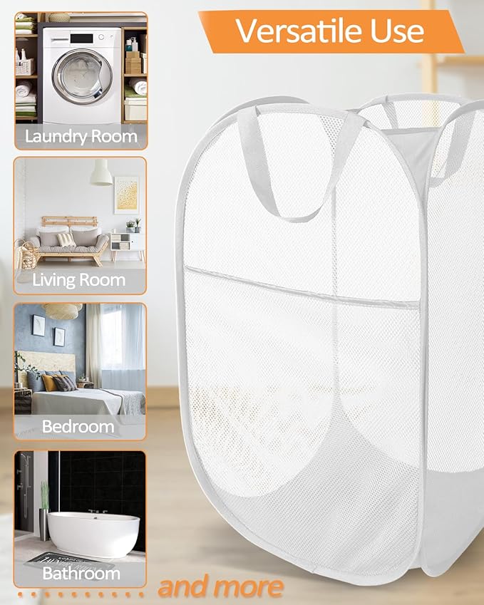 2 Pack Durable Collapsible Laundry Baskets