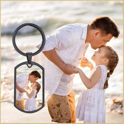 VNOX Custom Keychain Gifts for Dad - Personalized Photo Key Chain Keychains,Valentines Birthday Christmas Gifts Ideas for Husband Father,3