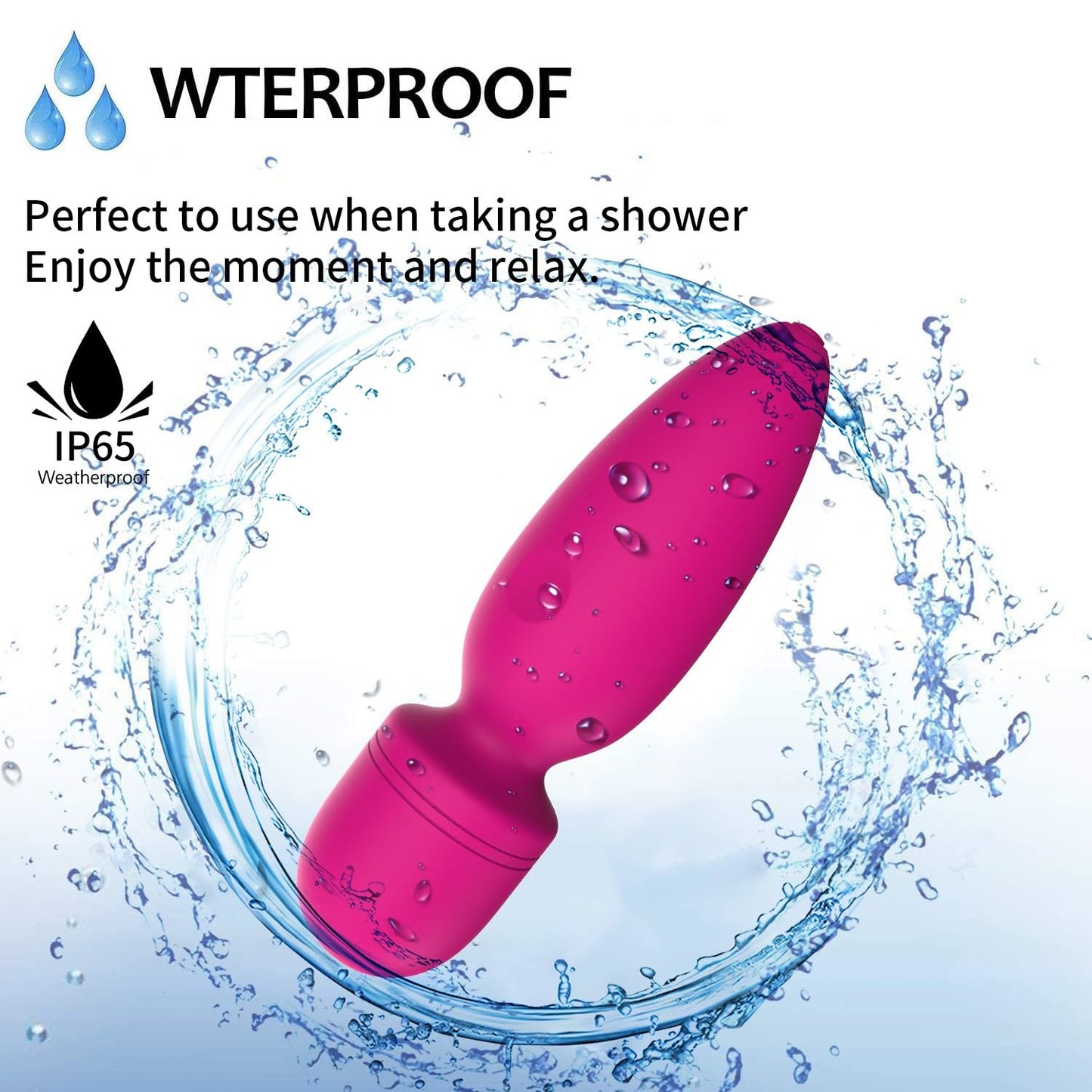 Fuwyiy Mini Manual Back Massagers,Gifts for Women Small Cordless Handheld Massager with 10 Modes, Personal Handheld Massager for Neck Shoulder Back Body（RED）