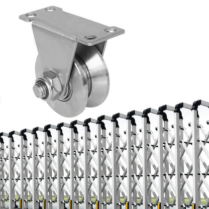 CertBuy 2 Pack 2 Inch V Groove Wheel Pulley, 304 Stainless Steel Silent Pulley Block, Heavy Duty Caster Wheels Sliding Gate Rollers Pressure Bearing Pulley, Loading 880lb for Handling and Moving