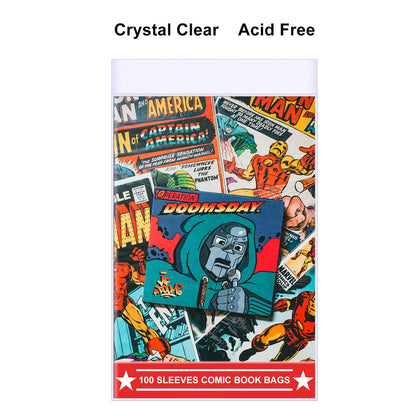 100ct Current Comic Bags and Boards - Reusable Boards, Bags 1 1/2" Flap, Clear Protector