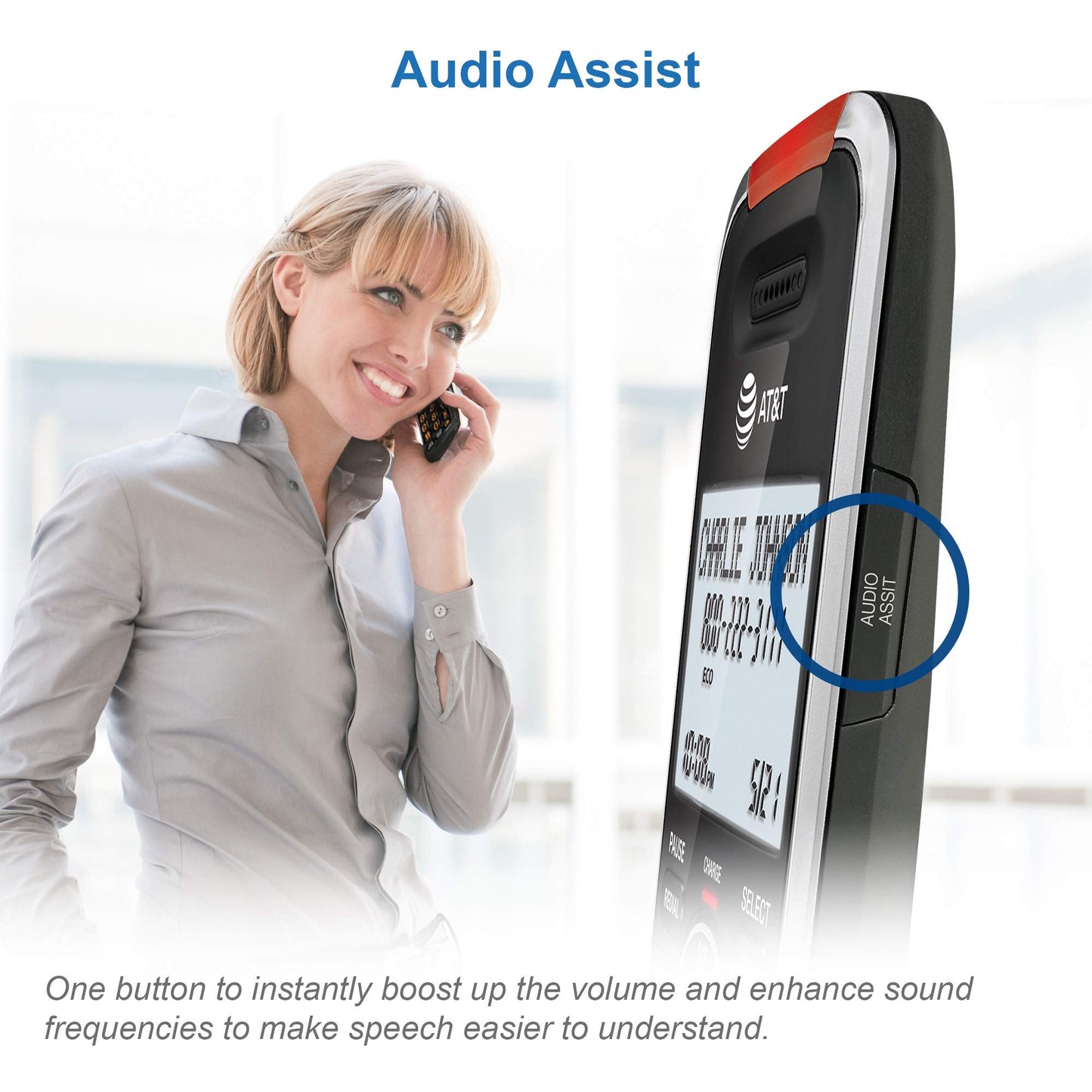 AT&T BL102-2 DECT 6.0 2-Handset Cordless Phone for Home with Answering Machine, Call Blocking, Caller ID Announcer, Audio Assist, Intercom, and Unsurpassed Range, Silver/Black