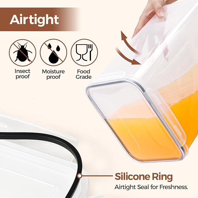 ComSaf Rice Container Set of 2, Large Airtight Food Storage Containers
