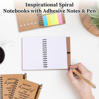 30 Pack Inspirational Spiral Notebook, Employee Appreciation Gifts Bulk Journals with Sticky Note Pen, Note Pads for Employees for Nurse Teacher Team Employees Coworker Volunteer Thank You Gifts