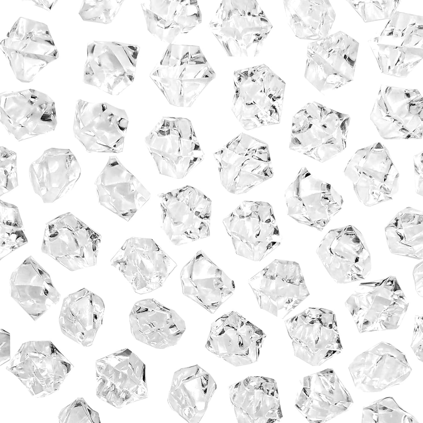 LYFJXX Fake Ice Rocks, 140PCS Big Acrylic Rocks Plastic Diamonds, Vase Fillers Table Scatter