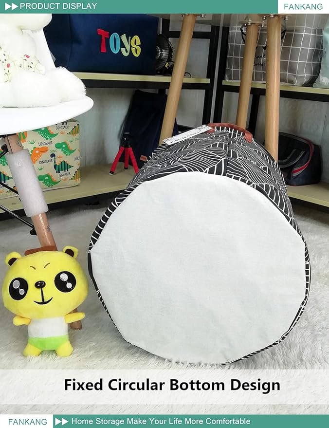 FANKANG Storage Basket, Nursery Hamper Canvas Laundry Basket Foldable