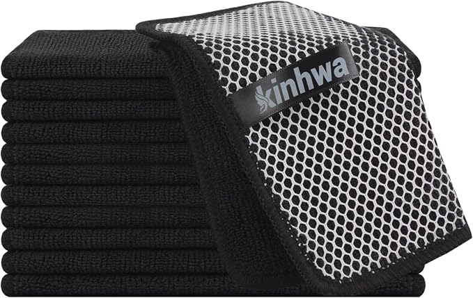 KinHwa Kitchen Washcloths for Dishes Absorbent Microfiber Dish Cloths Quick Dry