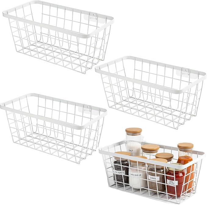 LeleCAT White Hanging Kitchen Baskets