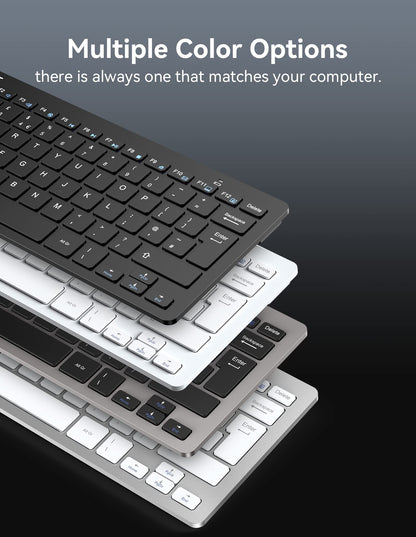 TECKNET 2.4G Wireless Keyboard For Windows/Chrome OS, UK Layout Compact Mini Keyboards, Small Silent Whisper-Quiet Keyboard with 12 months Battery Life (Black)