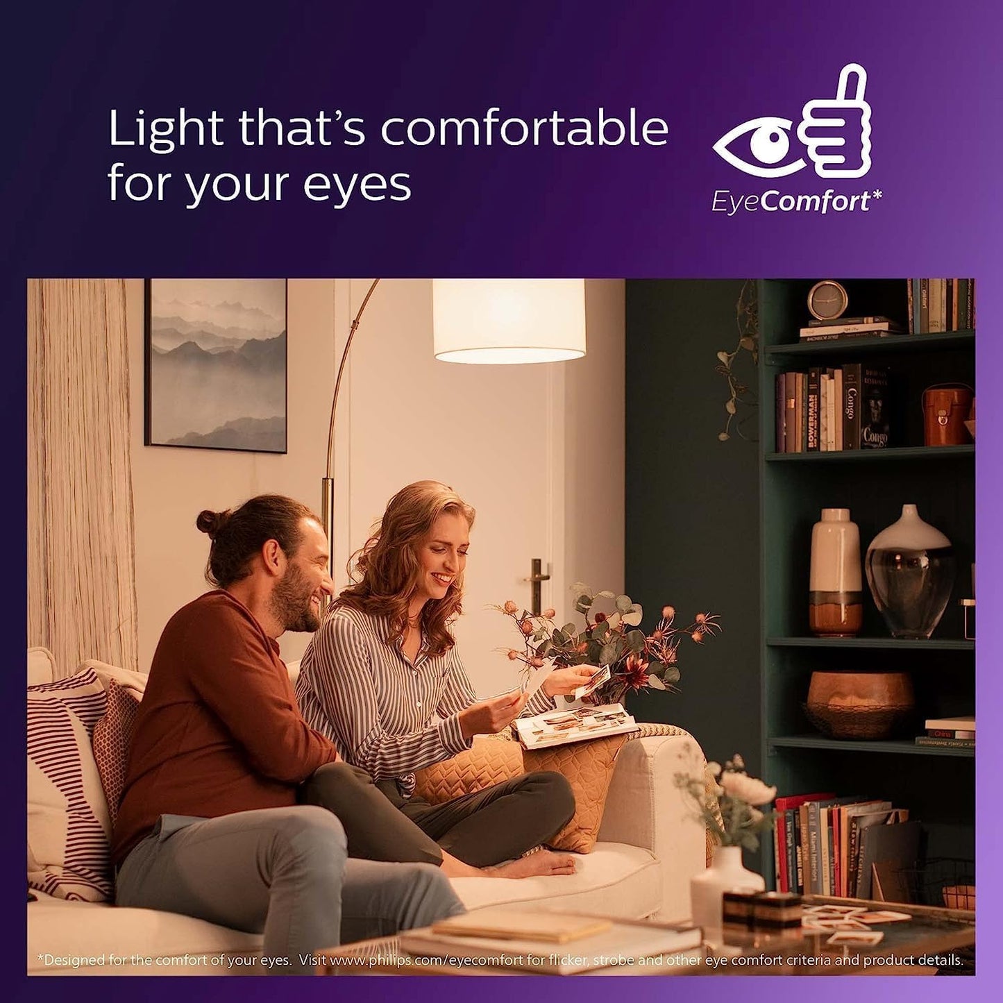 PHILIPS LED 75W A19 4-Pack Ultra Definition Daylight (5000K) 1100 Lumen (9W = 75W) Dimmable Frosted Flicker-Free Light Bulbs