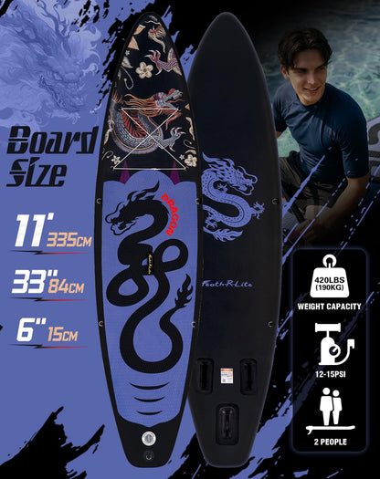 FunWater 11'×33"×6" Inflatable Stand Up Paddle Board with Premium SUP Paddleboard Accessories, Wide Stable Anti-Slip EVA Deck,Paddle Boards for Adults & Youth of All Skill Levels