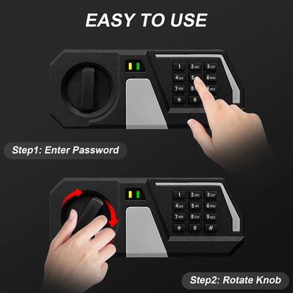 Tenamic Safe Box 0.23 Cubic Feet Electronic Digital Security Box, Keypad Lock Box Cabinet Safes, Solid Alloy Steel Office Hotel Home Safe, HB17 White