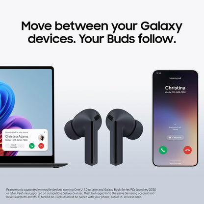 SAMSUNG Galaxy Buds 3 FE (2025) True Wireless Bluetooth Earbuds, Active Noise Cancellation, Powerful Sound, Clear Calls, Long Lasting Battery, Hands Free AI, Gray [US Version, 2 Year Warranty]