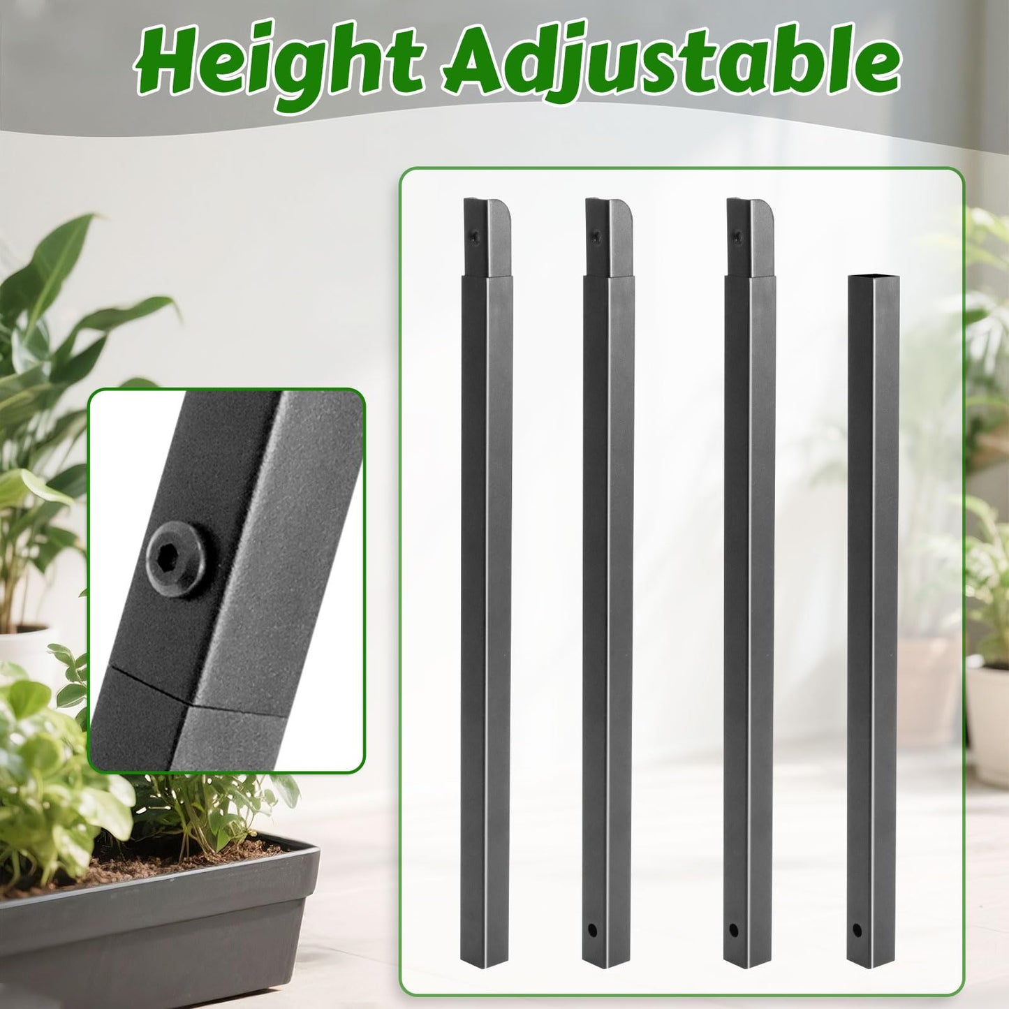 Gavinjitao Metal Dragon Fruit Trellis，Adjustable Dragon Fruit Plant Trellis for Vertical Gardening and Climbing Plants Trees Cactus Garden Outdoor Indoor Potted Support （Black）