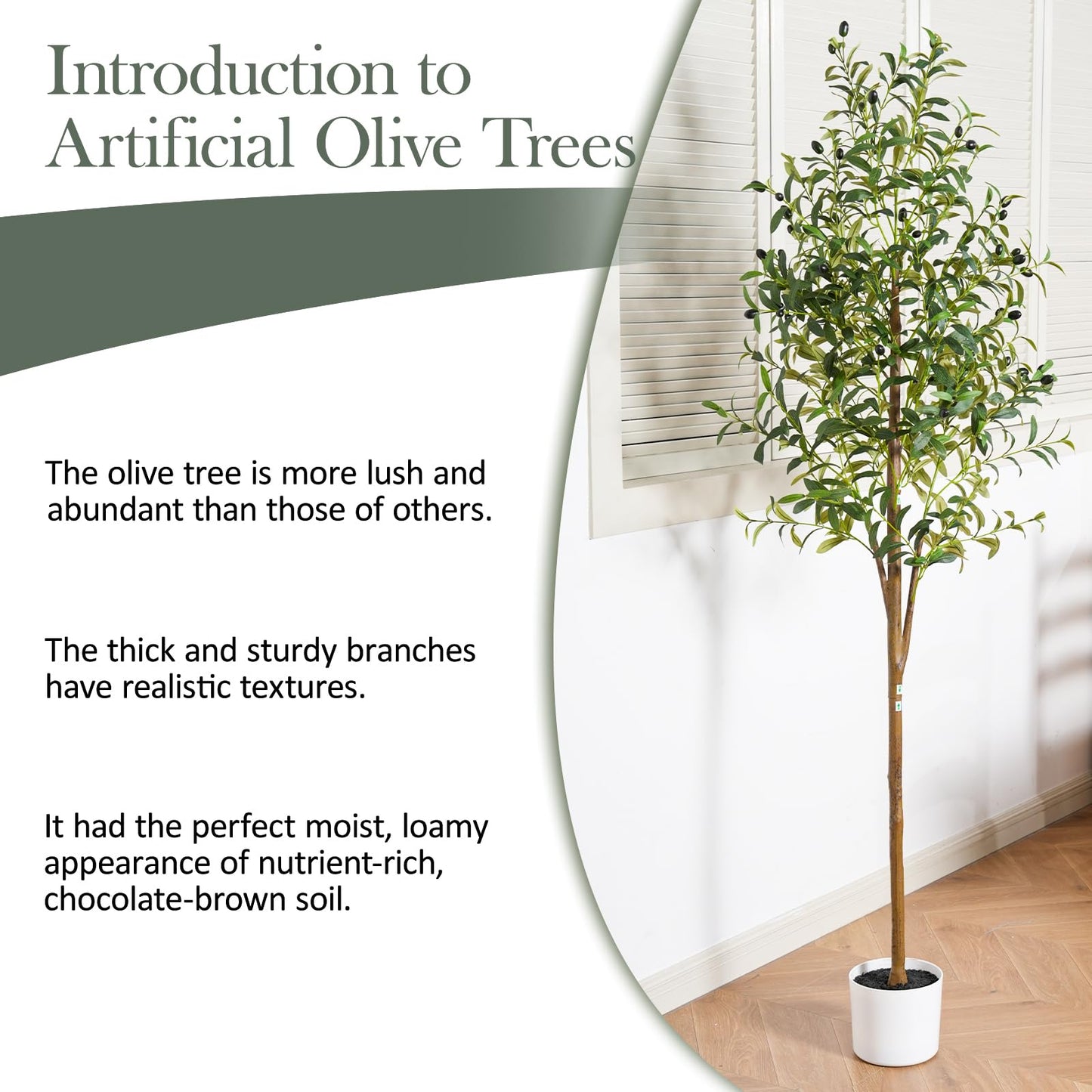 Sillaff Olive Tree 6FT Fake Tree Faux Plants Indoor with Pot Artificial Tree Nearly Natural Olive Branches and Fruits for Living Room Home Office Decorations