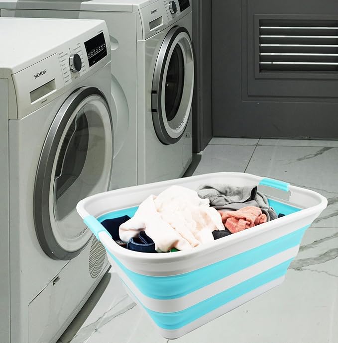 SAMMART 42L Collapsible Plastic Laundry Basket