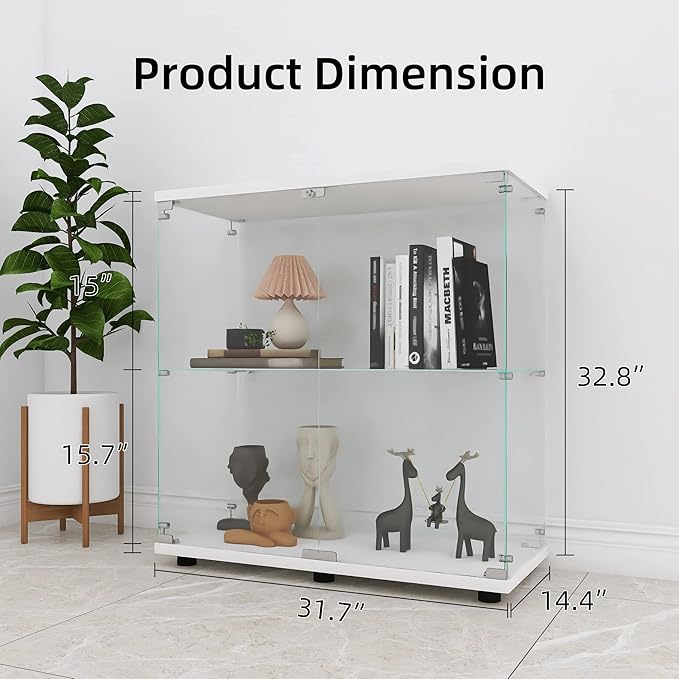 LFT HUIMEI2Y Glass Display Cabinet 2-Shelf