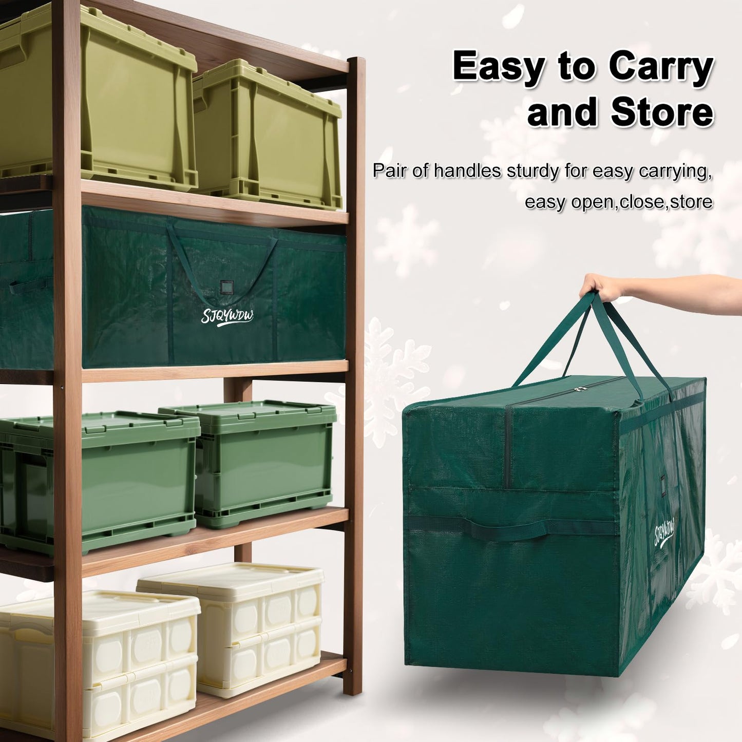 SJQYWDW Christmas Tree Storage Bag 9ft for Xmas Trees - Green