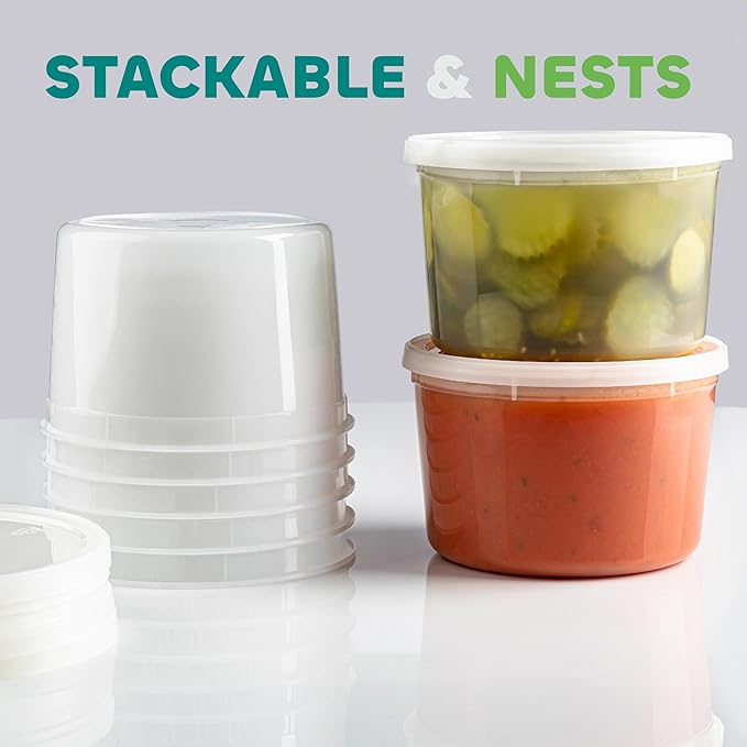 JoyServe 64 oz Plastic Containers