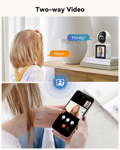 TMEZON Video Pet Dog Camera Indoor Two Way Wireless Security Camera Monitor 1080P with Phone app and Motion Detection,Baby/Elderly/Nanny Audio Calling Device Pan Tilt