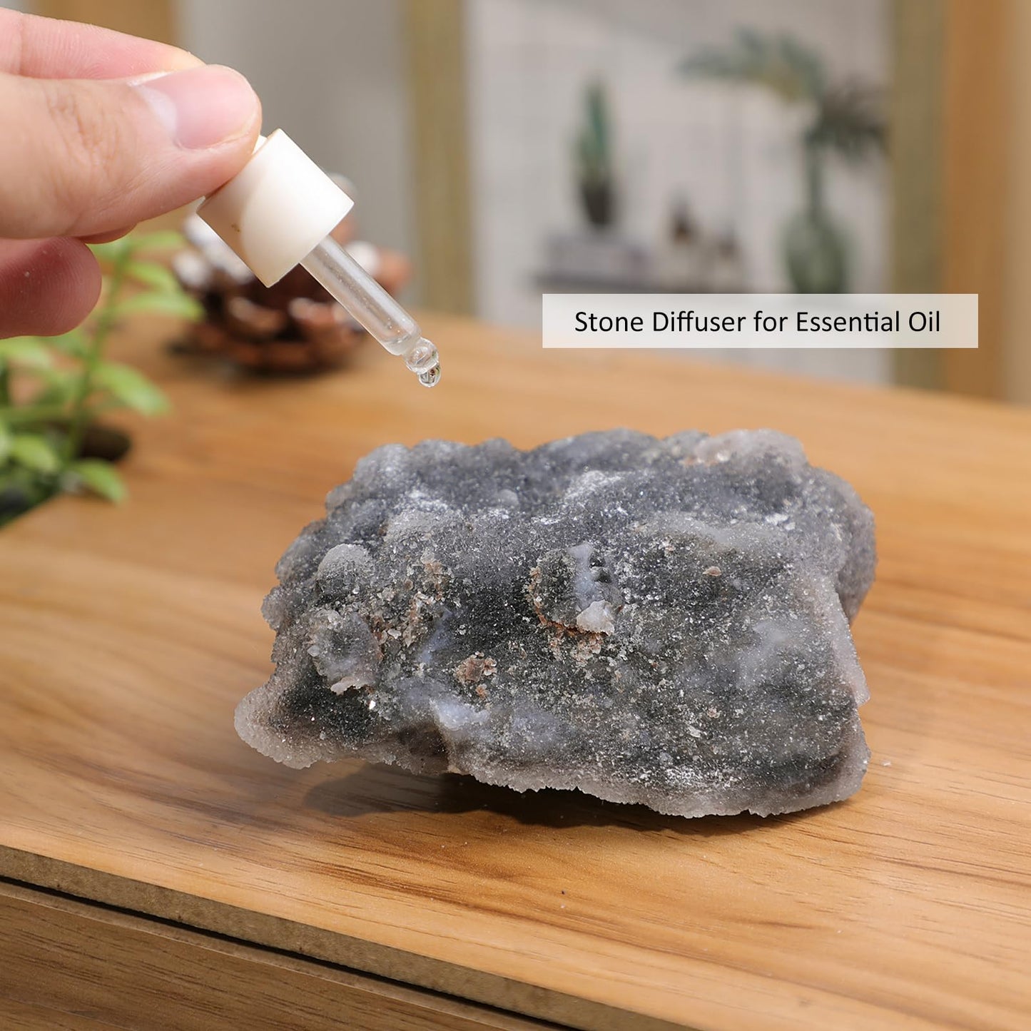 TUMBEELLUWA Natural Raw Sphalerite Geode Cluster for Home Decor, Irregular Shape Crystal Specimen Healing Stone Diffusers for Essential Oils, 0.44-0.66 LBS