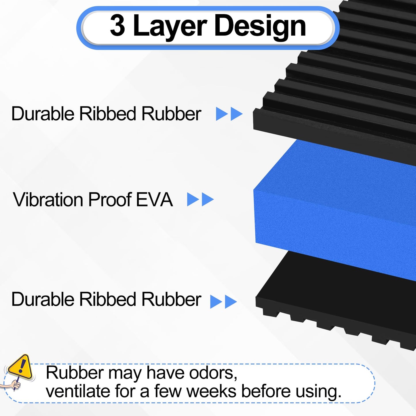 phepetroll 4 Pack Anti Vibration Pads for Washing Machine 4"x4"x7/8", Sound Isolation Vibrating Pad Ribbed Rubber Damping Mat EVA Center for Air Compressors, Conditioner, Treadmill, HVAC Washer Dryer