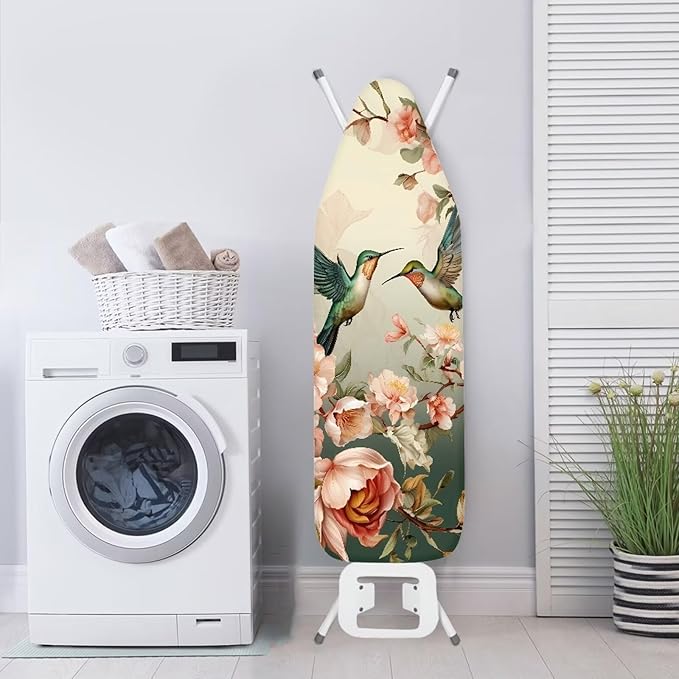 ZDCUSTOM Hummingbird Flower Ironing Board Cover Tabletop Ironing Board Cover