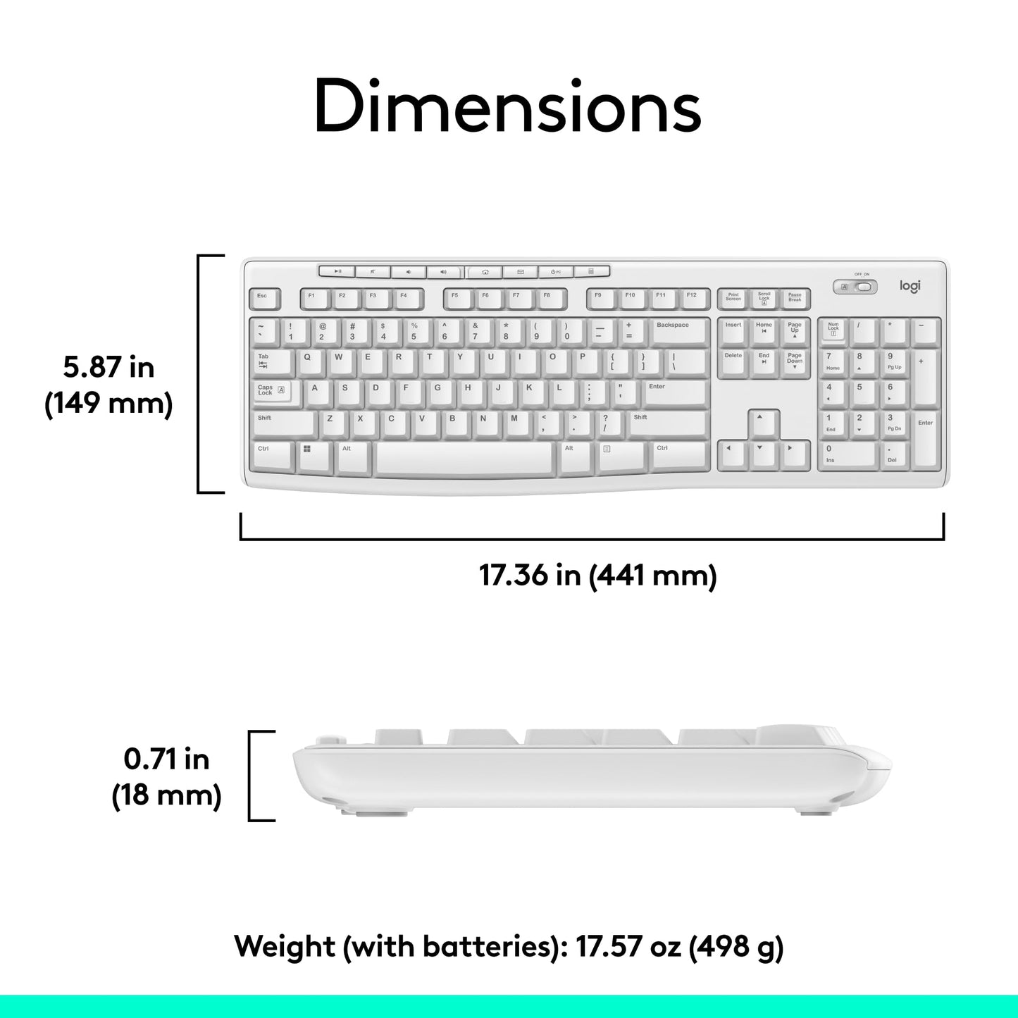 Logitech MK270 Wireless Keyboard and Mouse Combo for Windows, 2.4 GHz, 8 Multimedia Keys, PC, Laptop, Wireless Keyboard Compact Mouse Combo - Black