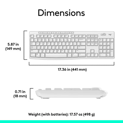 Logitech MK270 Wireless Keyboard and Mouse Combo for Windows, 2.4 GHz, 8 Multimedia Keys, PC, Laptop, Wireless Keyboard Compact Mouse Combo - Black
