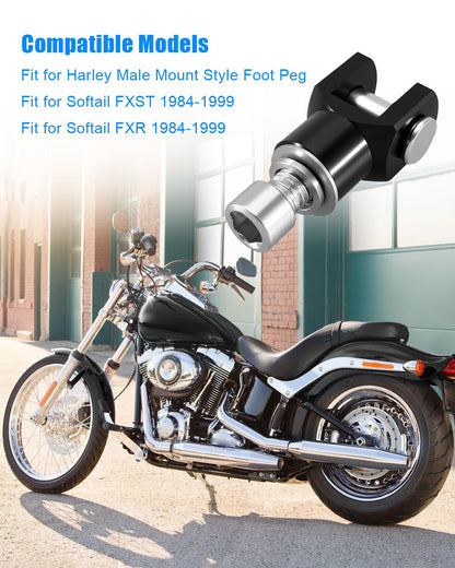 Motorcycle Foot Pegs Mount Supports Footrest Mounting Clevis Hardware Kit 29mm Fit for Harley Davidson FX Softail FXST FXR Low Rider Custom FXLR FXR Super Glide, Male Mount Style