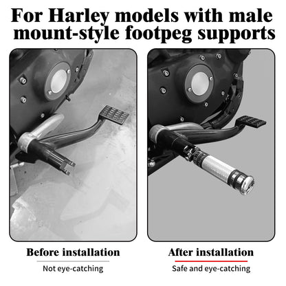 HDBUBALUS Motorcycle Foot Pegs Rest Compatible with Harley Sportster Dyna Touring Male Mount Footpegs Footrest Pedal Chrome