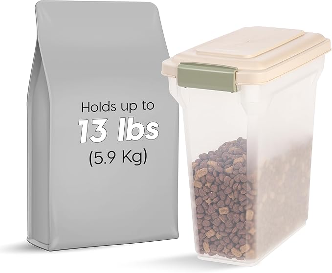 IRIS USA Dog Food Storage Container, Airtight Lid, Versatile Pet Food Bin