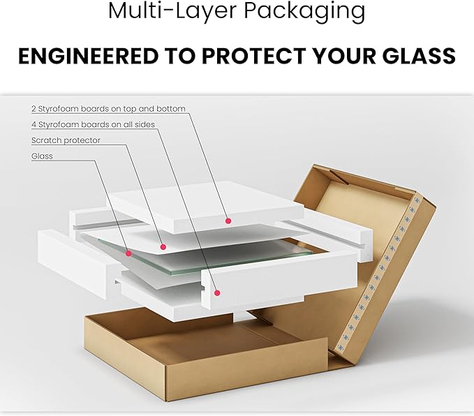 Dulles Glass 48 inch Square Glass Table Top