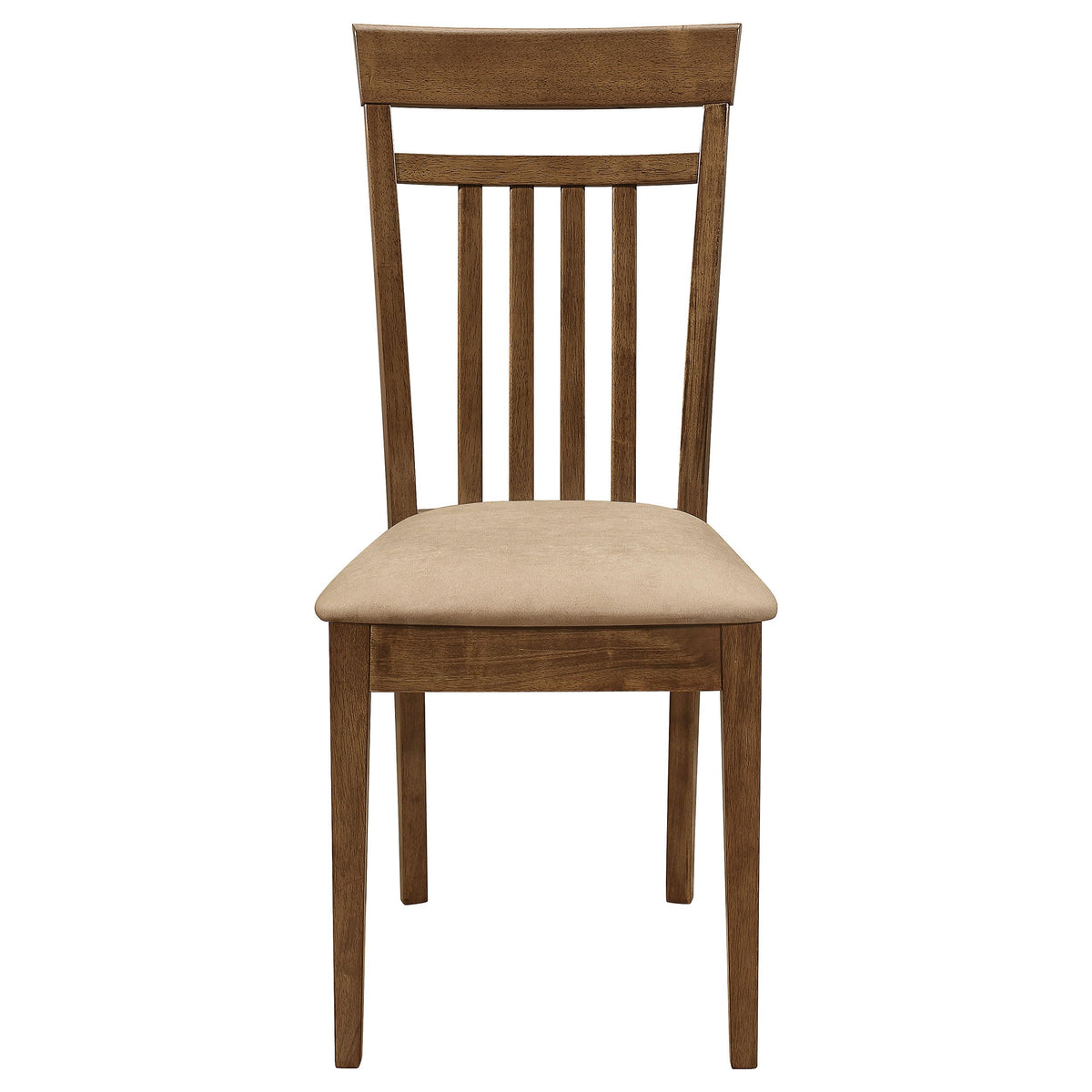 Coaster Home Furnishings - Robles - Wood - 5-Piece Rectangular Dining Table Set - Transitional Style with Vertical Slat Back Chairs and Fabric Cushioned Seat – Dining Room – Chestnut - 150430