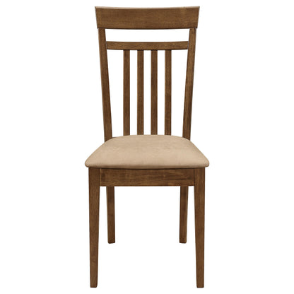 Coaster Home Furnishings - Robles - Wood - 5-Piece Rectangular Dining Table Set - Transitional Style with Vertical Slat Back Chairs and Fabric Cushioned Seat – Dining Room – Chestnut - 150430