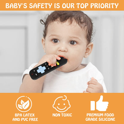 Teething Toys(2 Pack), Tinabless Baby Teether Toy Chew Toy for Babies 3-24 Months TV Remote Control Shape Teething Relief Baby Toys for Infants