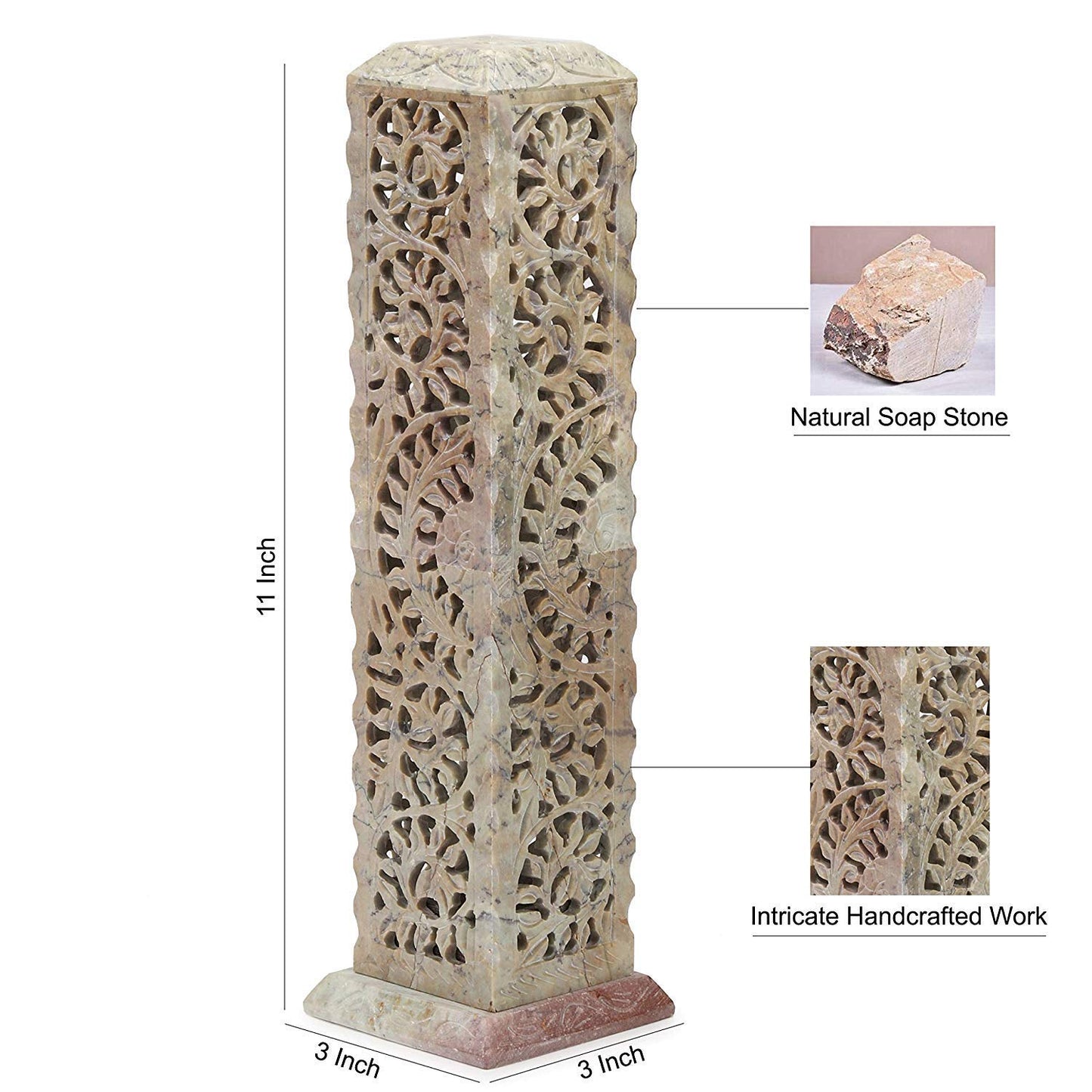 Marble Soapstone Incense Stick Burner | Candle Stick Holder | Tea Light Burner with Marble Soapstone Candle Aroma Burner | Oil Diffuser | Tea Light Holder | Wax Burner.