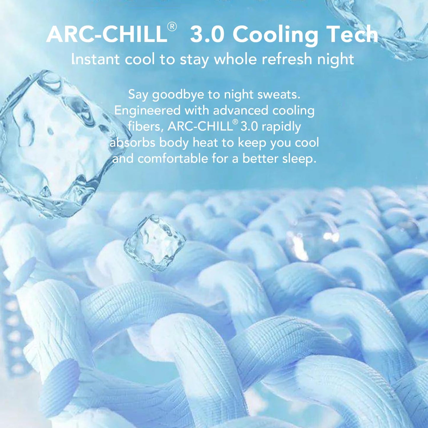 Cooling Mattress Pad for Hot Sleepers, King Size, Waterproof, Cool-to-Touch Arc-Chill 3.0, TriSupport 3D Grid, Breathable Fluffy Feel Mattress Protector Cover, Machine Washable, Deep Pocket up to 21"